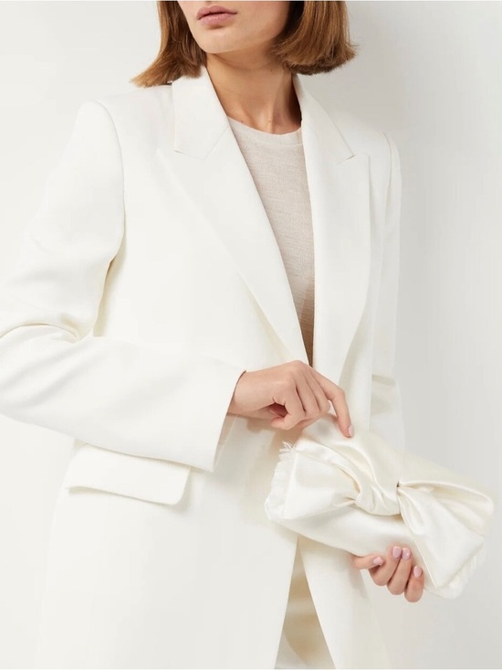 Anya Hindmarch Handbags - Anya Hindmarch Bow Clutch in Ivory Satin